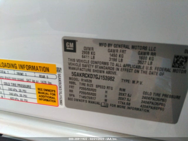 Buick Enclave 2016 5GAKRCKD7GJ153982 Image 10