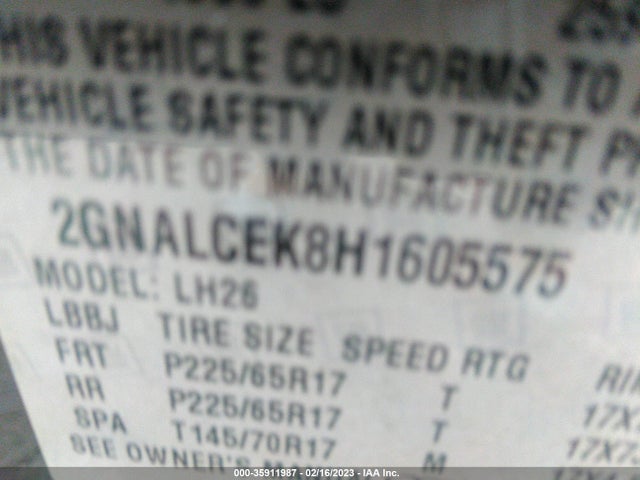 Chevrolet EQUINOX LT 2017 2GNALCEK8H1605575 Image 9