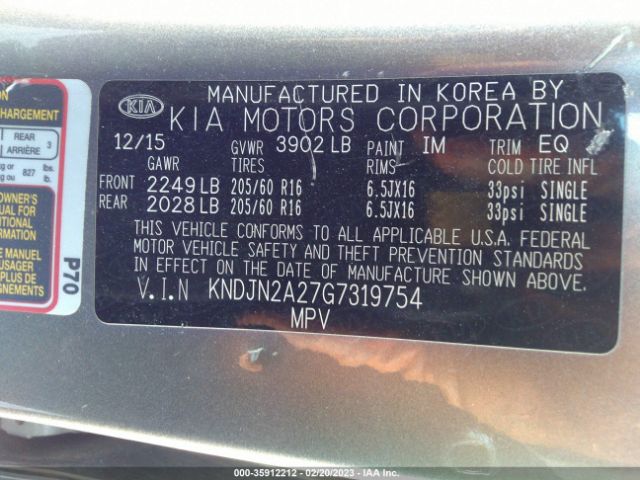 KNDJN2A27G7319754 KIA Soul Base