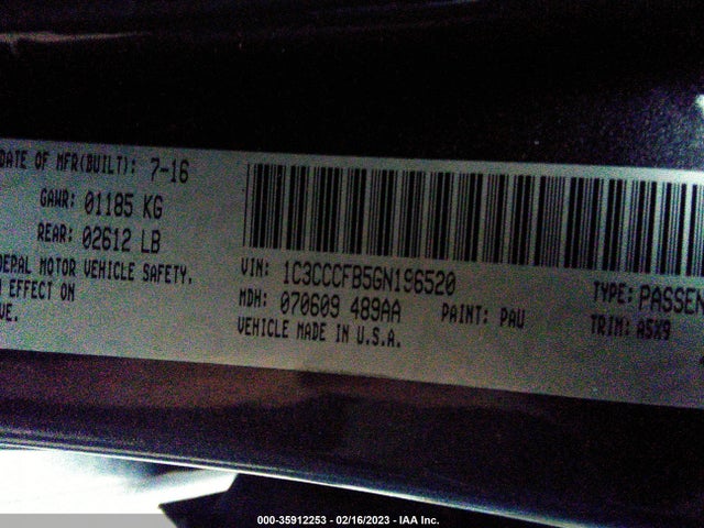 1C3CCCFB5GN196520 Chrysler 200 Touring