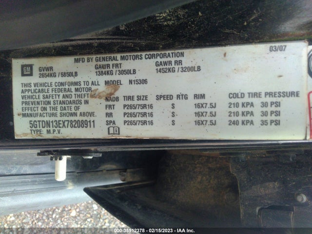 5GTDN13EX78208911 Hummer H3 SUV