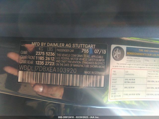 WDDLJ7DBXEA103920 Mercedes-Benz Cls-class Cls 550