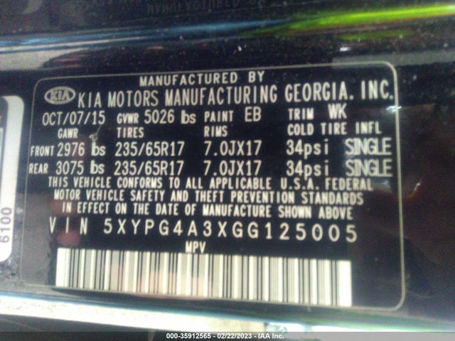 KIA SORENTO L 2016 5XYPG4A3XGG125005 Image 9