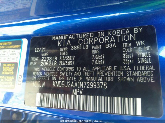 KNDEU2AA1N7299378 KIA SELTOS S