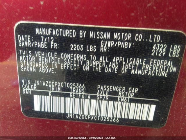 JN1AZ0CPXCT025366 Nissan Leaf