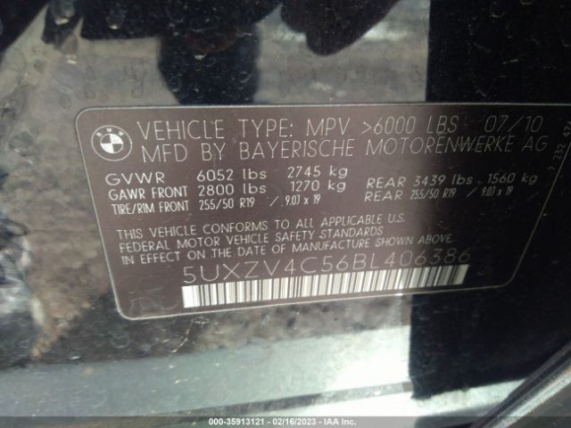 5UXZV4C56BL406386 BMW X5 35i
