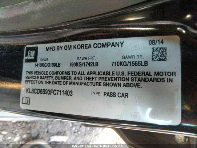 Chevrolet Spark Lt 2015 KL8CD6S93FC711403 Image 9