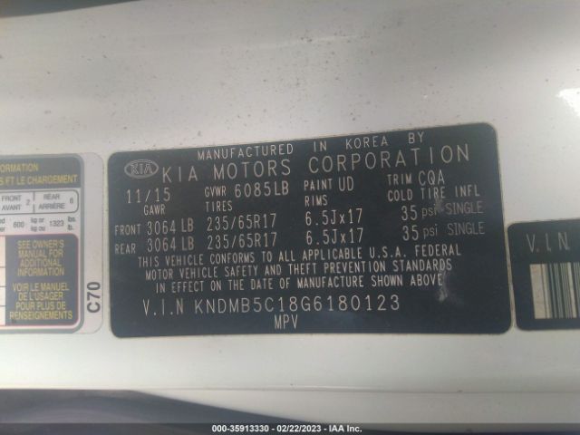 KNDMB5C18G6180123 KIA SEDONA LX