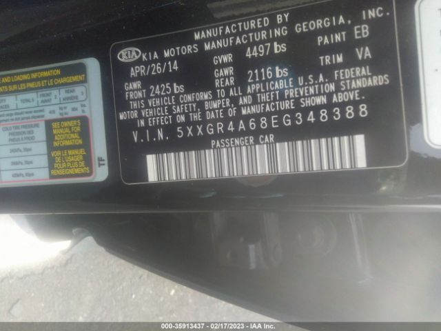 5XXGR4A68EG348388 KIA Optima Sxl Turbo