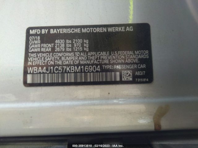WBA4J1C57KBM16904 BMW 4 Series 430i