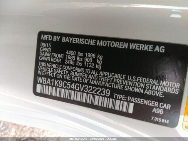 WBA1K9C54GV322239 BMW 2 Series 228i