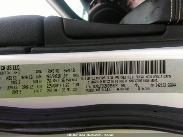 1C4RJFBG5HC890281 Jeep Grand Cherokee Limited