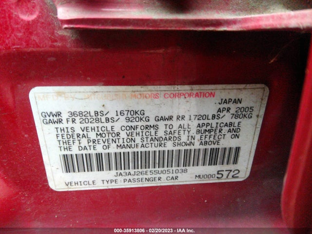 JA3AJ26E55U051038 Mitsubishi LANCER ES