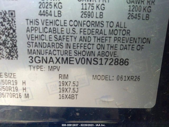 Chevrolet EQUINOX RS 2022 3GNAXMEV0NS172886 Image 9