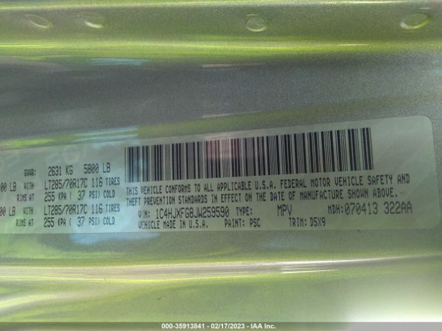 1C4HJXFG8JW259590 Jeep Wrangler Unlimited Rubicon