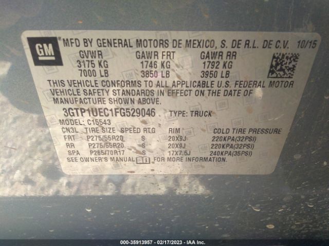 3GTP1UEC1FG529046 GMC Sierra 1500 Sle