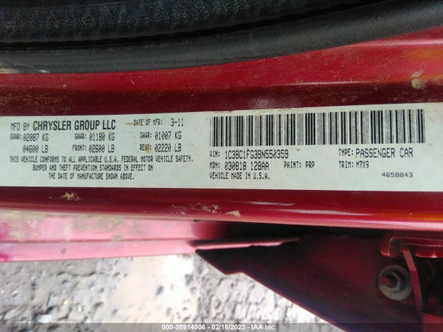 Chrysler 200 2011 1C3BC1FG3BN550359 Image 10