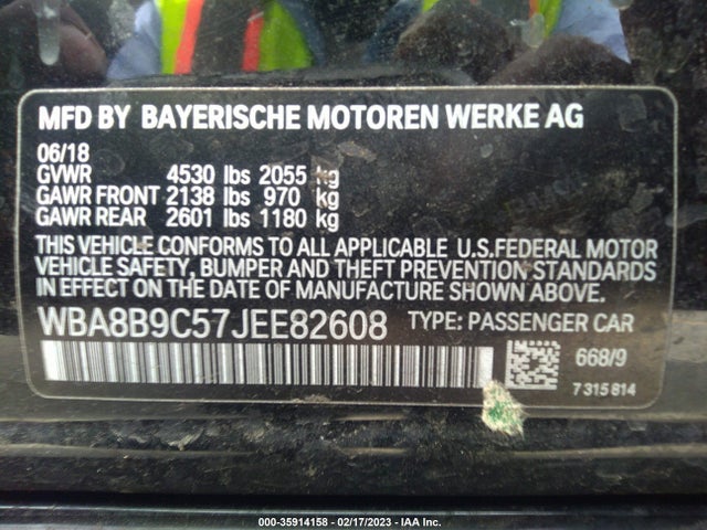 BMW 3 Series 330i 2018 WBA8B9C57JEE82608 Image 9