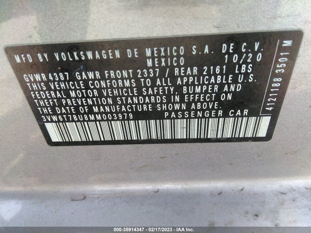 3VW6T7BU8MM003979 Volkswagen Jetta Gli S/autobahn