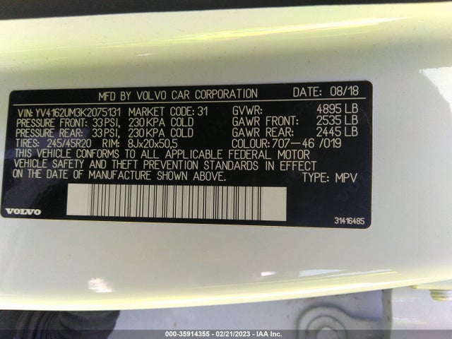 2019 Volvo XC40, VIN: YV4162UM3K2075131