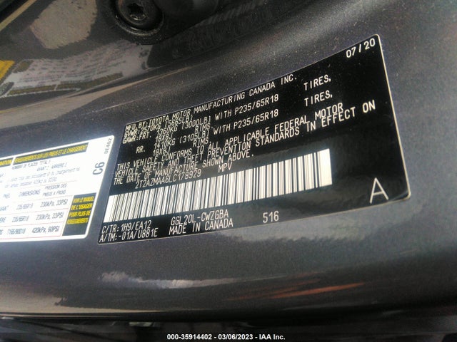 Lexus RX 2020 2T2AZMAA6LC178929 Image 9