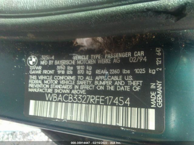 WBACB3327RFE17454 BMW 325 I