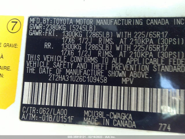 2T2HA31U26C109458 Lexus RX 330