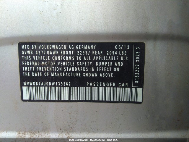 Volkswagen Golf 2013 WVWDB7AJ0DW139267 Image 10