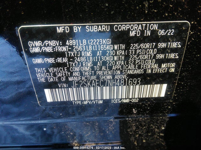 Subaru Forester Premium 2022 JF2SKAEC7NH481693 Image 10