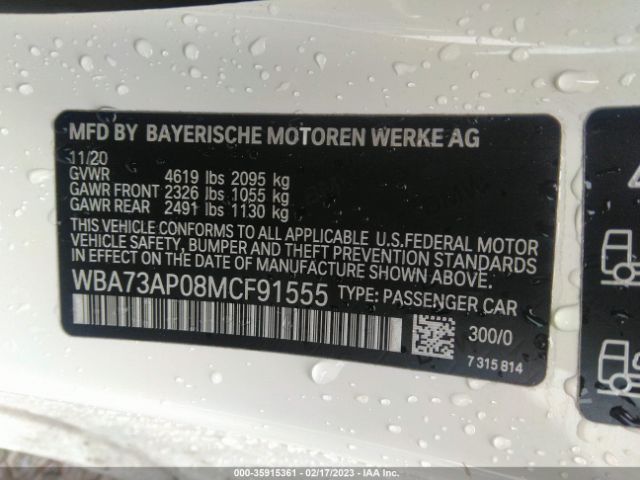 WBA73AP08MCF91555 BMW 4 Series 430i Xdrive