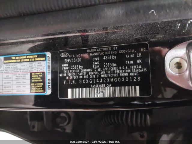 5XXG14J2XMG030128 KIA K5 LXS