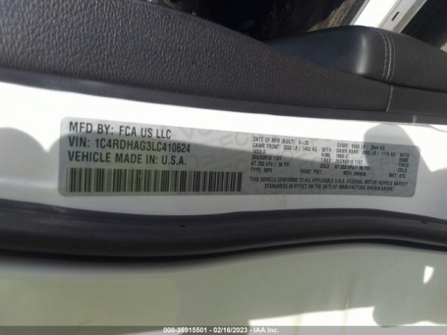 1C4RDHAG3LC410624 Dodge Durango Sxt