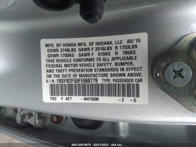 Honda Civic Sedan Lx 2015 19XFB2F55FE068779 Image 9