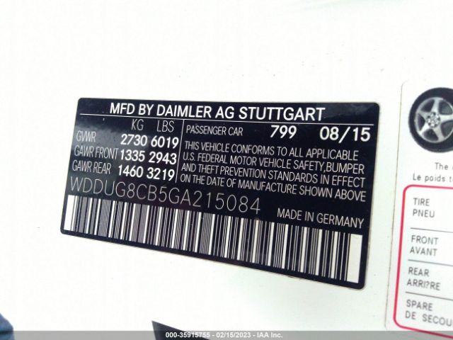 WDDUG8CB5GA215084 Mercedes-Benz S-class S 550