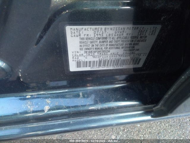 3N1AB7AP3HY365294 Nissan SENTRA SV