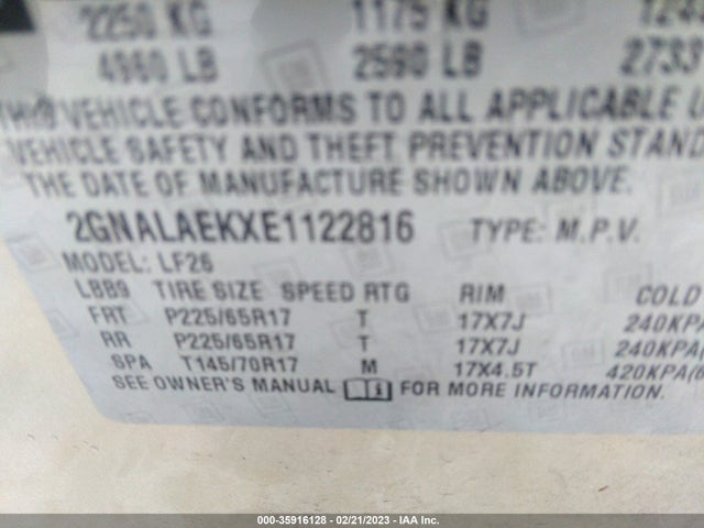 Chevrolet EQUINOX LS 2014 2GNALAEKXE1122816 Image 10