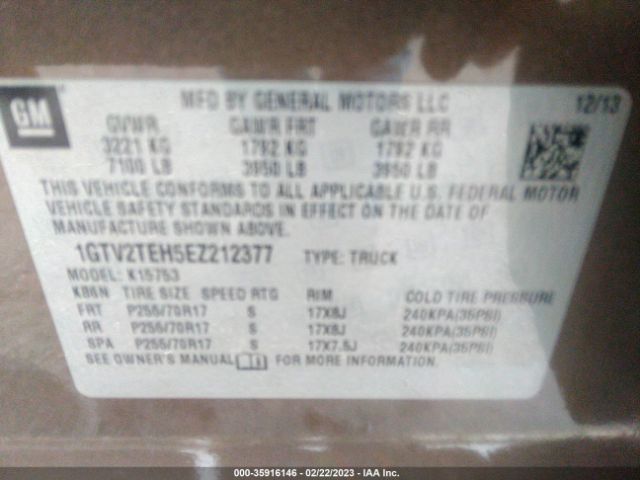 1GTV2TEH5EZ212377 GMC SIERRA 1500