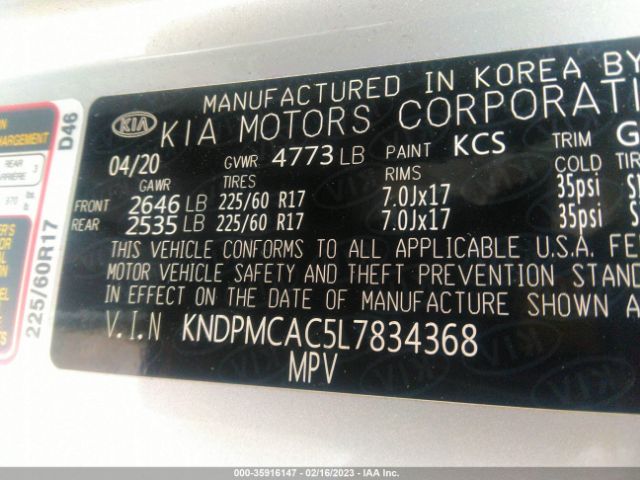 KNDPMCAC5L7834368 KIA Sportage Lx