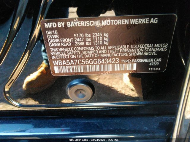 WBA5A7C56GG643423 BMW 5 Series 528i Xdrive