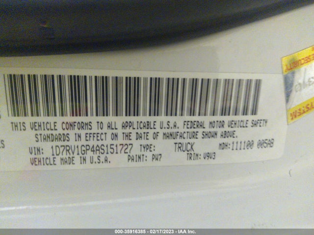 Dodge Ram 1500 St 2010 1D7RV1GP4AS151727 Image 10