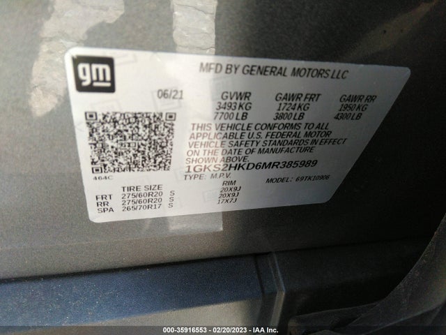 GMC Yukon Xl At4 2021 1GKS2HKD6MR385989 Image 9
