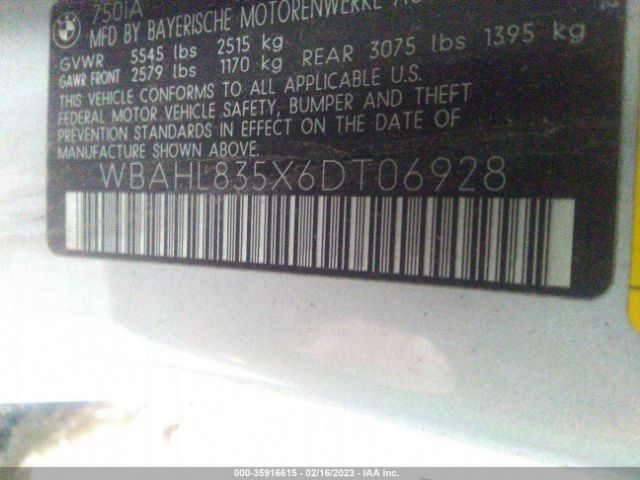 WBAHL835X6DT06928 BMW 7 Series 750i