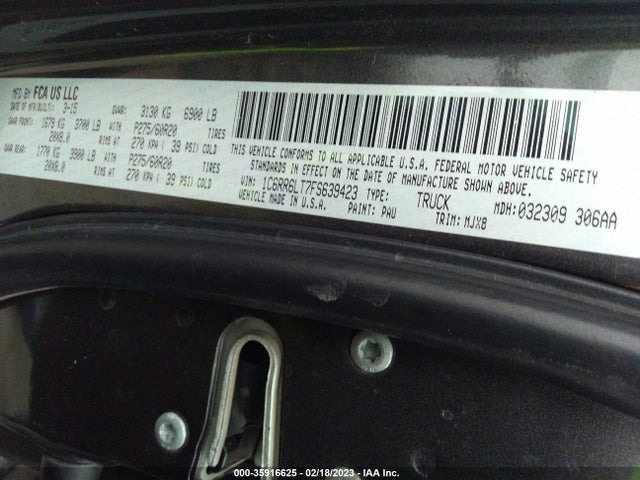 1C6RR6LT7FS639423 RAM 1500 Outdoorsman