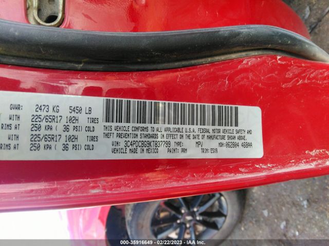 3C4PDCBG9KT837799 Dodge JOURNEY SE