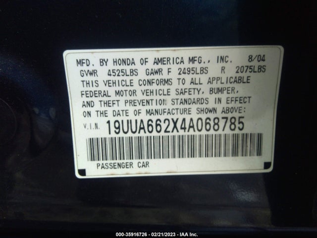 19UUA662X4A068785 Acura TL