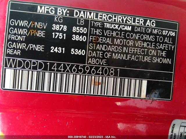 Dodge Sprinter 2006 WD0PD144X65964081 Image 10