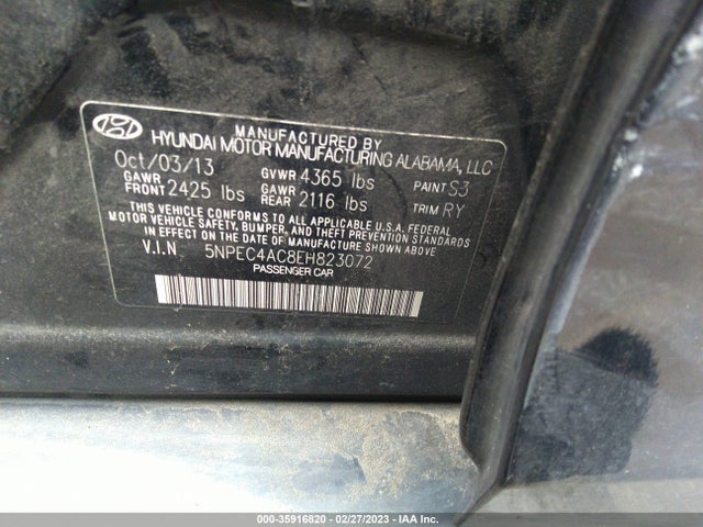 Hyundai Sonata Limited 2014 5NPEC4AC8EH823072 Image 10