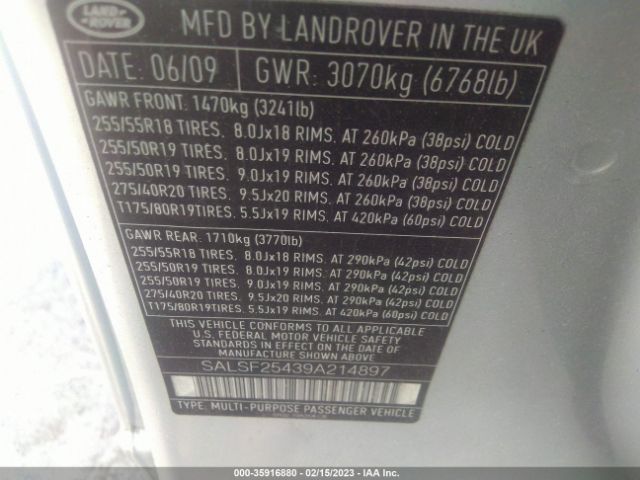 SALSF25439A214897 Land Rover Range Rover Sport Hse