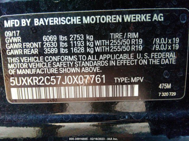 BMW X5 Sdrive35i 2018 5UXKR2C57J0X07761 Image 9