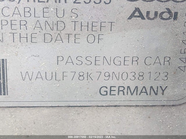 WAULF78K79N038123 Audi A4 2.0t Prem